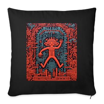 STREET ART IMAGINATION - Sofa pillow with filling 45cm x 45cm - black - Front
