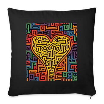 COEUR STREET ART - Coussin et housse de 45 x 45 cm - noir - Devant
