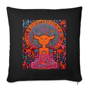 STREET ART IMAGINATION - Sofa pillow with filling 45cm x 45cm - black - Front