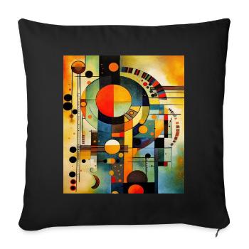 ABSTRACTION VIBRATION - Sofa pillow with filling 45cm x 45cm - black - Front