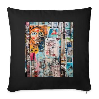 SPIRIT OF WALL STREET ART - Coussin et housse de 45 x 45 cm - noir - Devant