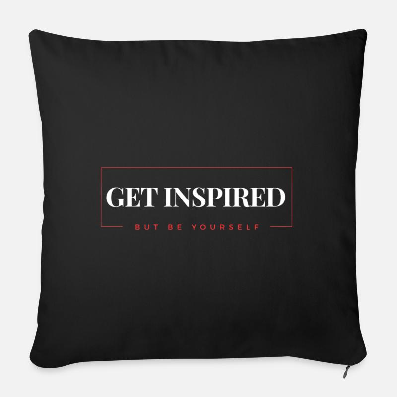 Inspirez-vous mais soyez vous-même - Coussin et housse de 45 x 45 cm - noir