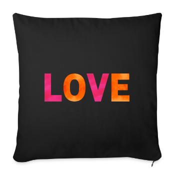 LOVE. One shirt, one word. - Sofa pillow with filling 45cm x 45cm - black - Front