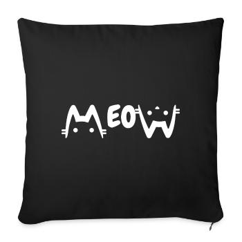 MEOW - Sofa pillow with filling 45cm x 45cm - black - Front