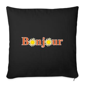 Bonjour - Coussin et housse de 45 x 45 cm - noir - Devant