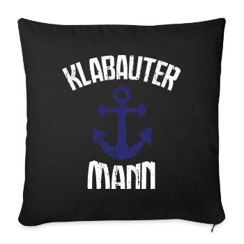 Cooles Klabautermann mit Anker Design - Sofakissen mit Füllung 45 x 45 cm - Schwarz - Vorne