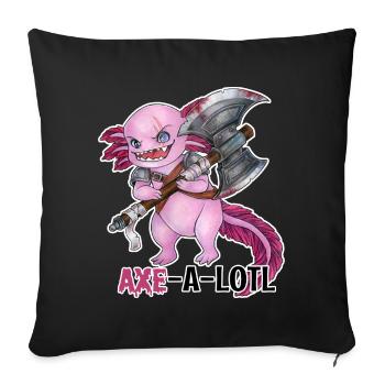 Lustiges Axolotl mit Axt Barbar Krieger Geschenk - Sofakissen mit Füllung 45 x 45 cm - Schwarz - Vorne