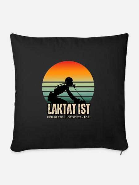 Lustiger Rennrad spruch: Laktat Lügendetektor - Sofakissen mit Füllung 45 x 45 cm - Schwarz