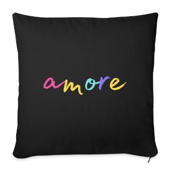 l’amour. Amour. dans toutes les couleurs - Coussin et housse de 45 x 45 cm - noir - Devant