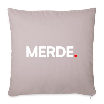SHIT | Humor, minimalist reaction - Sofa pillow with filling 45cm x 45cm - light taupe - Front
