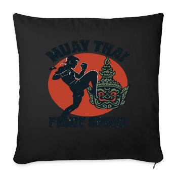 « Muay Thai - Conception de l’ de combat » - Coussin et housse de 45 x 45 cm - noir - Devant