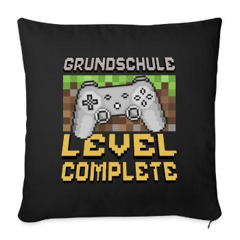 Grundschule level complete Pixel Geschenk - Sofakissen mit Füllung 45 x 45 cm - Schwarz - Vorne