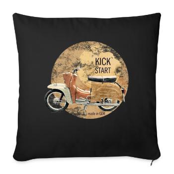 kickstart schwalbe simson ddr vintage - Sofakissen mit Füllung 45 x 45 cm - Schwarz - Vorne