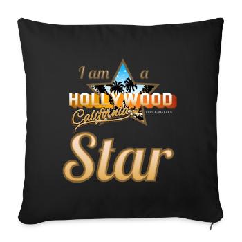 hollywood star - Coussin et housse de 45 x 45 cm - noir - Devant