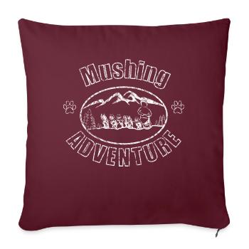 Musher Sled Dogs - Sofa pillow with filling 45cm x 45cm - burgundy - Front