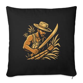 Cane cutter - Sofa pillow with filling 45cm x 45cm - black - Front