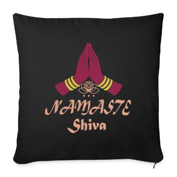 Namaste Yoga Shiva - Hände zusammen für Meditation - Sofakissen mit Füllung 45 x 45 cm - Schwarz - Vorne