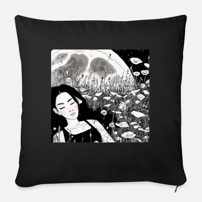 Enfant de la lune - Coussin et housse de 45 x 45 cm - noir