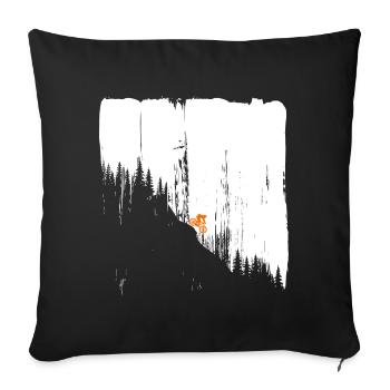 Downhiller Cyclist Downhill Biker cadeau - Coussin et housse de 45 x 45 cm - noir - Devant