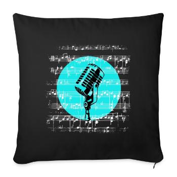 Microphone - Sofa pillow with filling 45cm x 45cm - black - Front