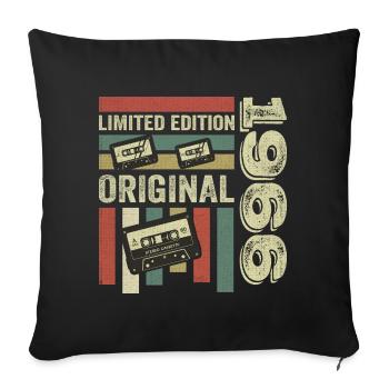 Millésime 1966 - rétro anniversaire disant 1966 - Coussin et housse de 45 x 45 cm - noir - Devant