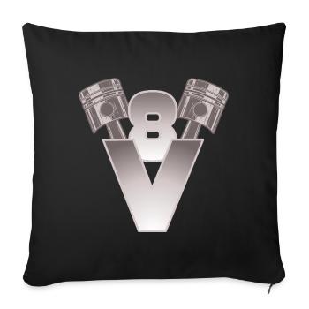 V8 Motor Big Block Engine - Sofa pillow with filling 45cm x 45cm - black - Front