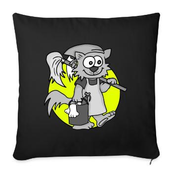 Profession Nettoyeur Retro - Coussin et housse de 45 x 45 cm - noir - Devant