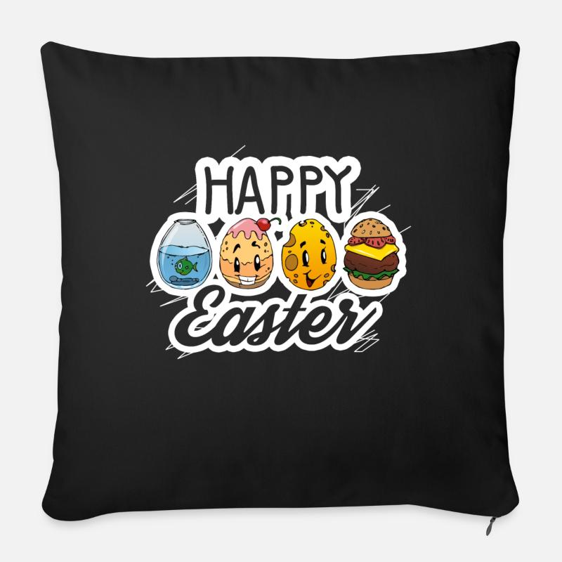 Oeuf de Pâques - Coussin et housse de 45 x 45 cm - noir