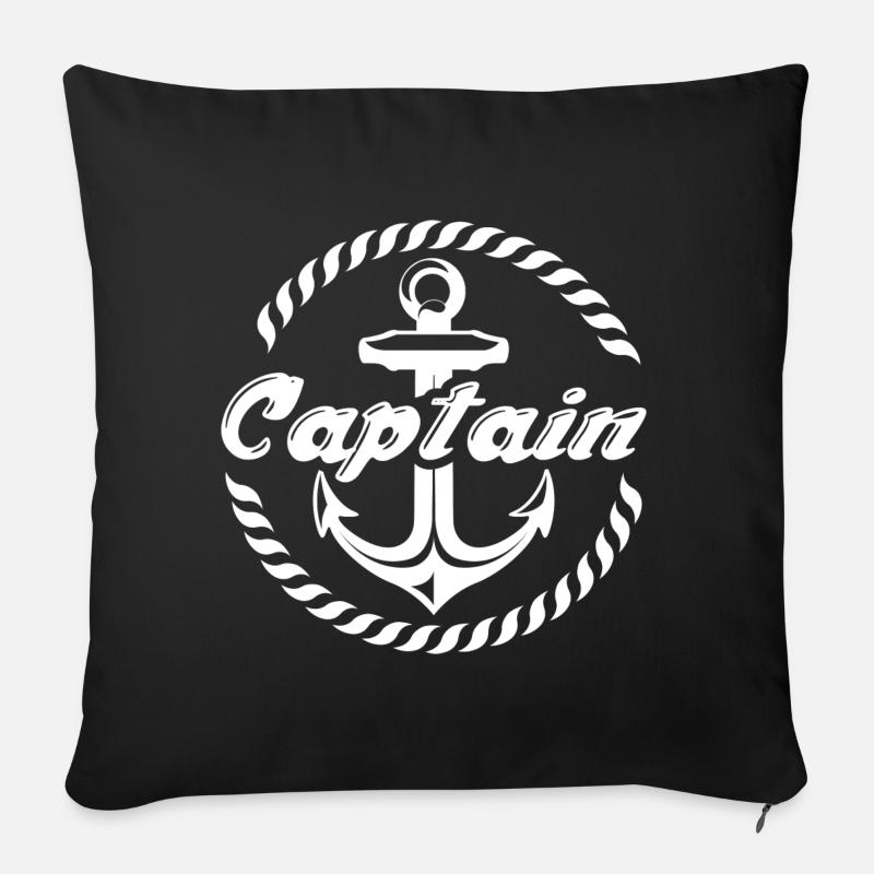 Capitaine - Coussin et housse de 45 x 45 cm - noir