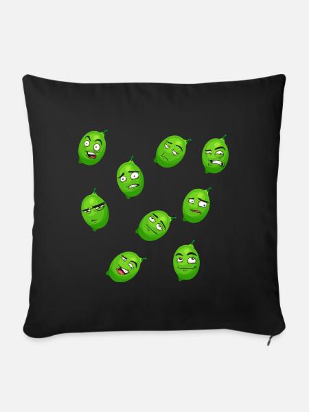 Limette - Sofakissen mit Füllung 45 x 45 cm - Schwarz