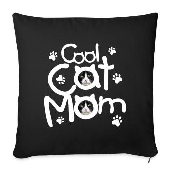 Cool cat mom - Sofa pillow with filling 45cm x 45cm - black - Front