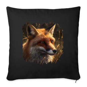 Les renards, en règle générale, vivent près des forêts - Coussin et housse de 45 x 45 cm - noir - Devant