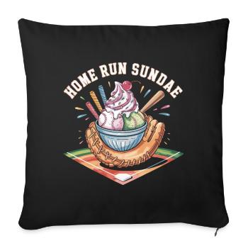 Home Run Sundae Baseball Treat - Sofa pillow with filling 45cm x 45cm - black - Front