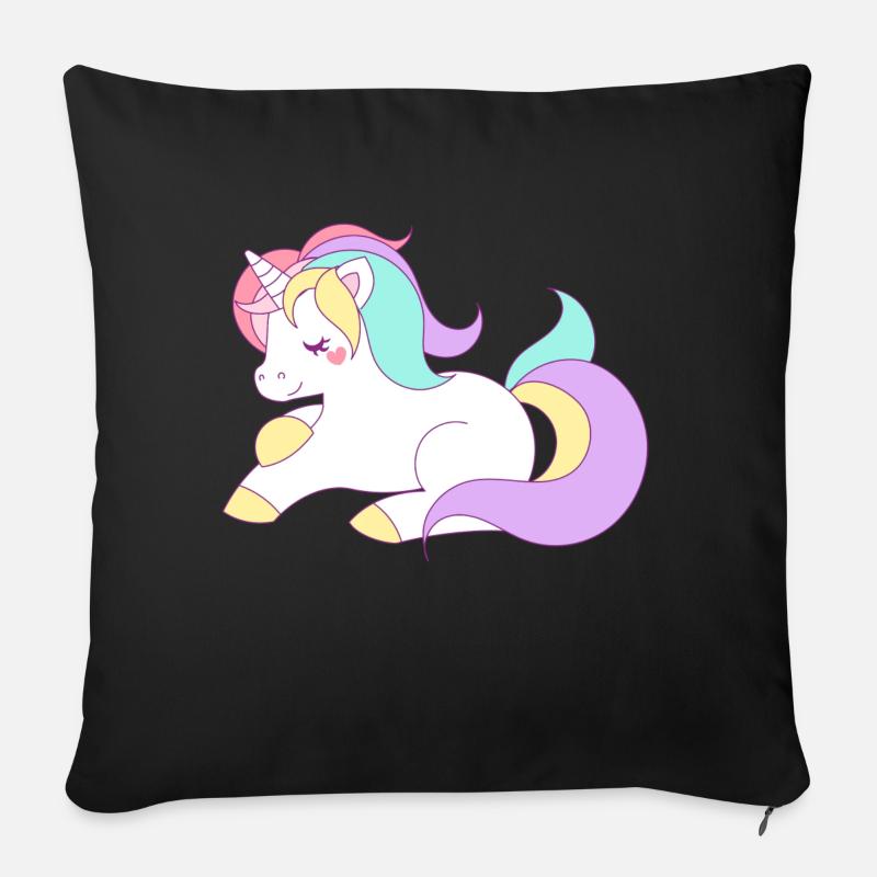 Einhorn - Sofakissen mit Füllung 45 x 45 cm - Schwarz