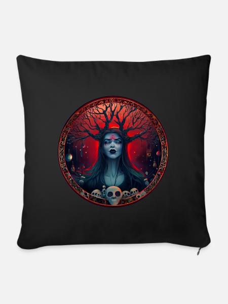 Wicca Naurgott - Sofakissen mit Füllung 45 x 45 cm - Schwarz