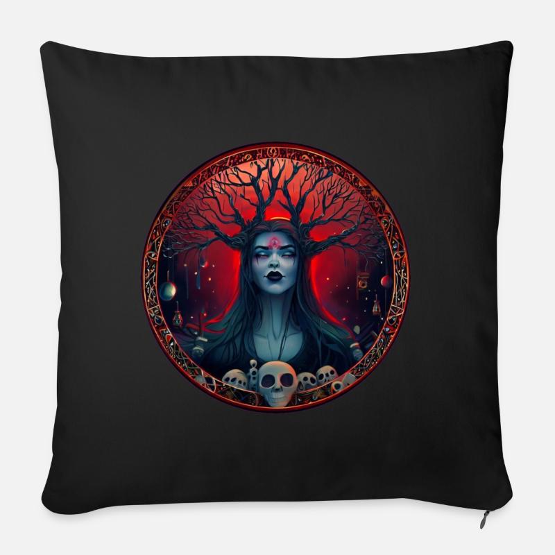 Wicca Naurgott - Sofakissen mit Füllung 45 x 45 cm - Schwarz