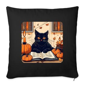 Black cat in halloween mood - Sofa pillow with filling 45cm x 45cm - black - Front