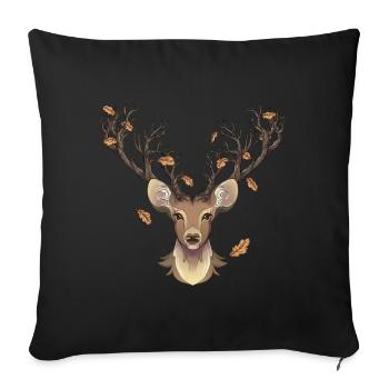 Stag in the fall - Sofa pillow with filling 45cm x 45cm - black - Front