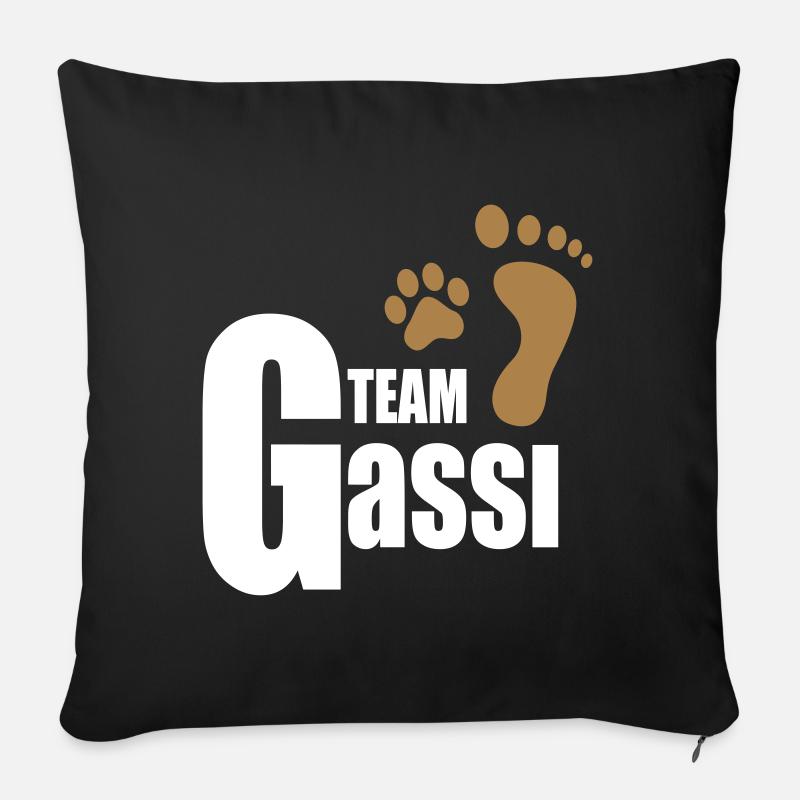 Team Gassi - Sofakissen mit Füllung 45 x 45 cm - Schwarz