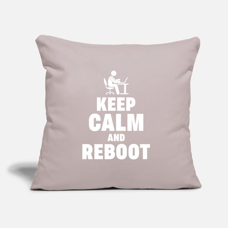 Keep Calm and Reboot Admin Sysadmin gift Sofa pillow with filling 45cm x 45cm