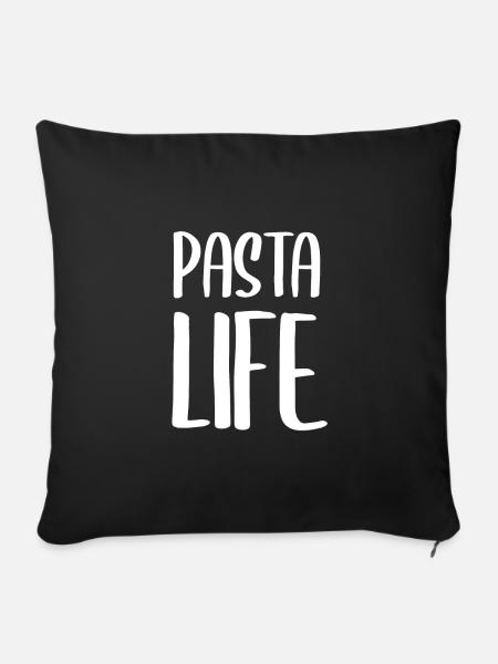 Pasta Leben - Sofakissen mit Füllung 45 x 45 cm - Schwarz