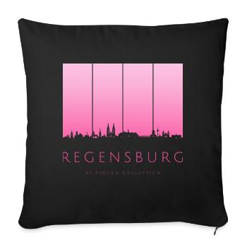 Regensburg Skyline - Sofakissen mit Füllung 45 x 45 cm - Schwarz - Vorne