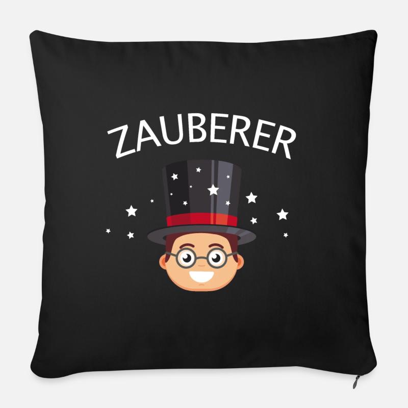 Zauberer Zaubern Junge - Sofakissen mit Füllung 45 x 45 cm - Schwarz
