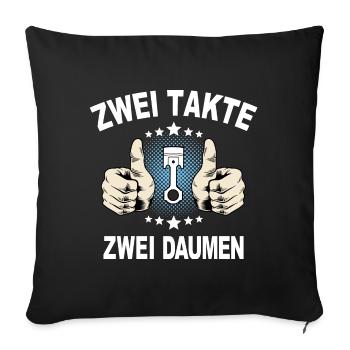 Zweitakter Moped Mofa - Sofakissen mit Füllung 45 x 45 cm - Schwarz - Vorne