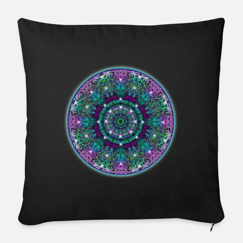 Mandala 2 - Sofakissen mit Füllung 45 x 45 cm - Schwarz
