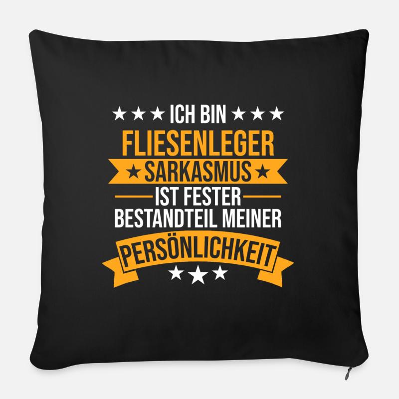 Fliesenleger Handwerker Bauarbeiter Beruf Spruch - Sofakissen mit Füllung 45 x 45 cm - Schwarz