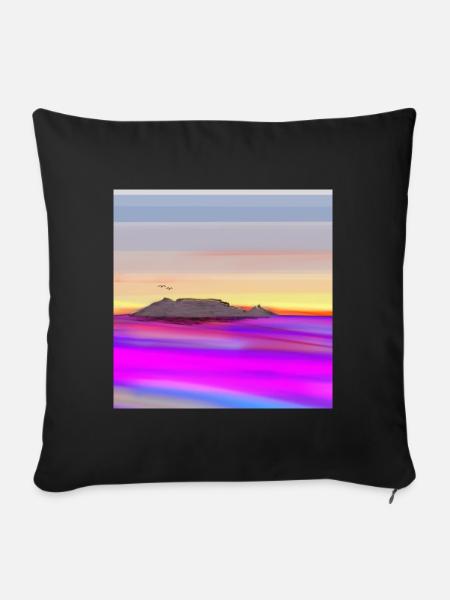 table mountain sketch - Sofakissen mit Füllung 45 x 45 cm - Schwarz