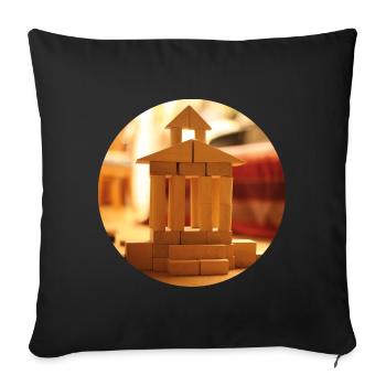 Kinder-Tempel - Sofakissen mit Füllung 45 x 45 cm - Schwarz - Vorne