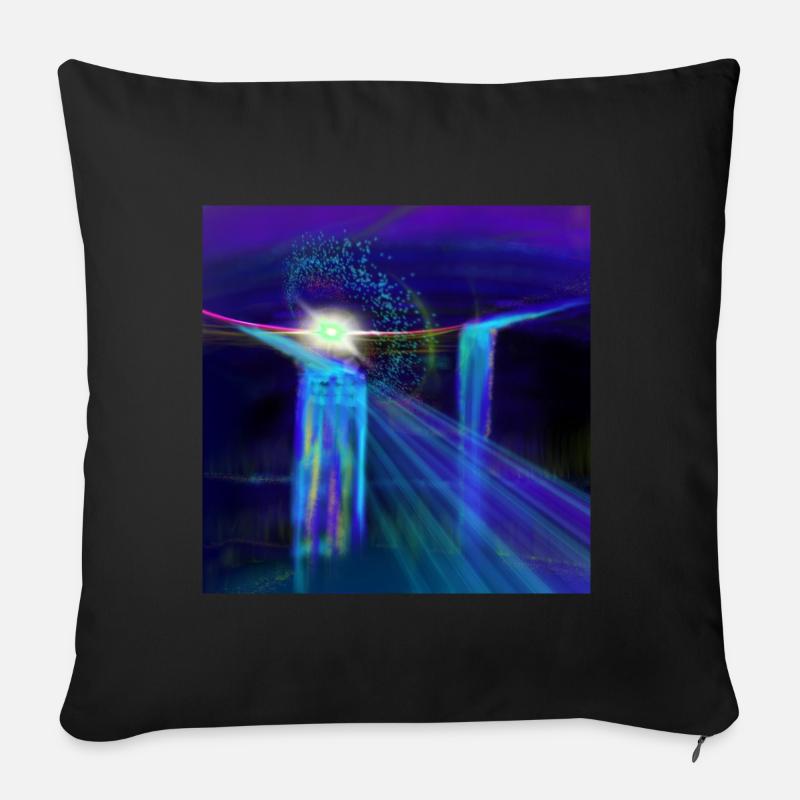 Space, light and waterfalls sketch - Sofakissen mit Füllung 45 x 45 cm - Schwarz