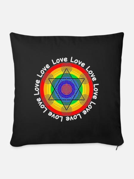 Energievolles Chakra Design - Sofakissen mit Füllung 45 x 45 cm - Schwarz